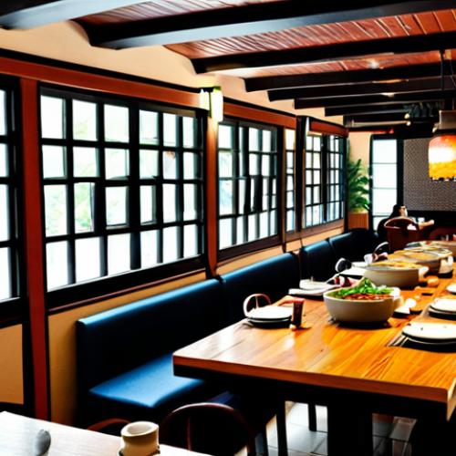 Home 4 **
"A cozy Korean restaurant interior in Malé, Maldives. Diners are enjoying kimchi jjigae (kimchi stew) and bibimbap (mixed rice). Fully clothed patrons. The restaurant has a warm, inviting atmosphere. Safe for work, appropriate content, perfect anatomy, natural proportions, modest decor, professional photography, high quality, family-friendly setting."
**